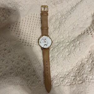 MVMT Tan Leather Watch with Gold Details